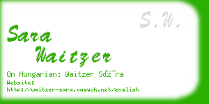 sara waitzer business card